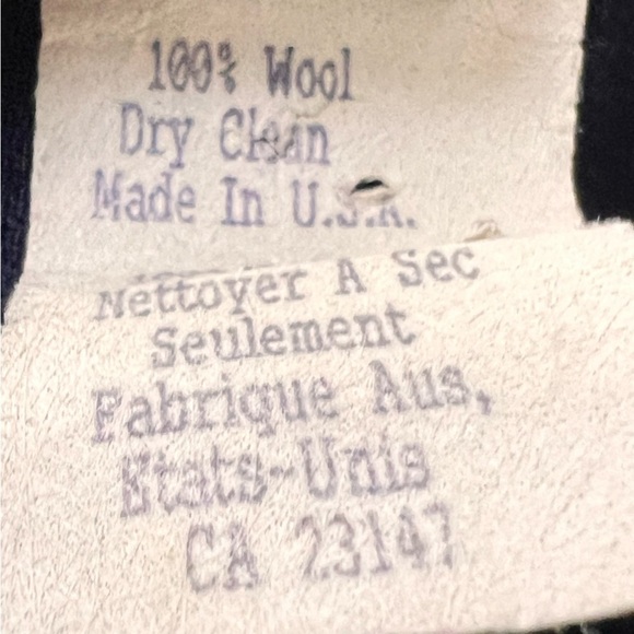 Vintage Talbots Navy Blue Wool Long Sleeve Button Down Maxi Dress Size 8 - Picture 10 of 11